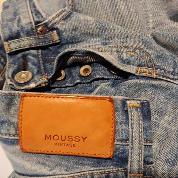 Moussy Vintage Womens Howa Button Fly Distressed Jeans 25 Cotton Japan Denim - Picture 13 of 13